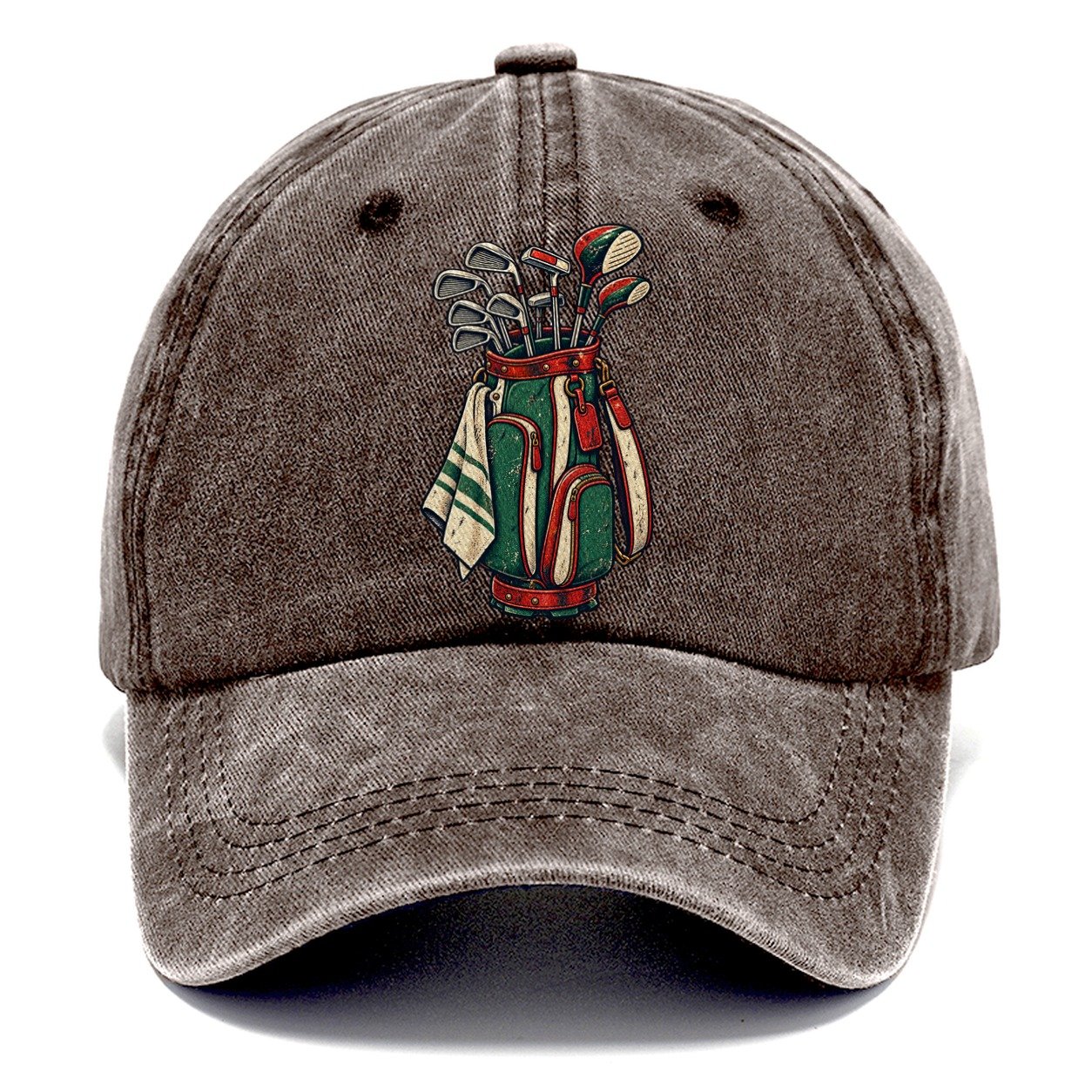 Bag And Clubs Stack Golf Life Classic Cap – Brown