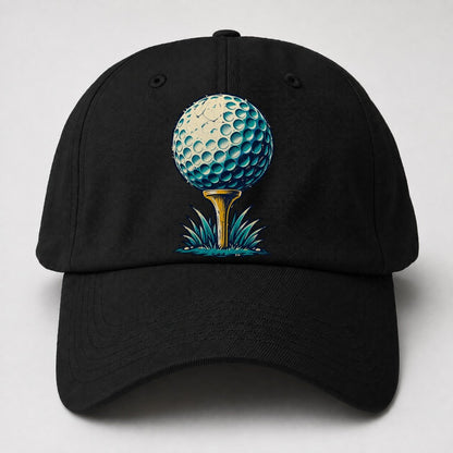 Tee And Ball Mark Golf Life Baseball Cap – Black