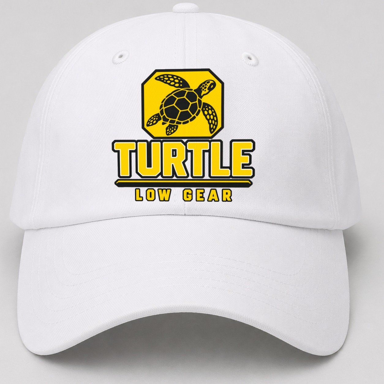Turtle Low Gear Heavy Duty Baseball Cap – White