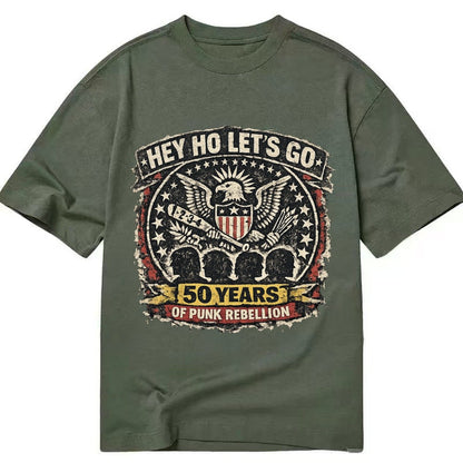 Ramones Legacy Hey Ho Lets Go Typography Presidential Seal P Classic T-shirt – Army Green