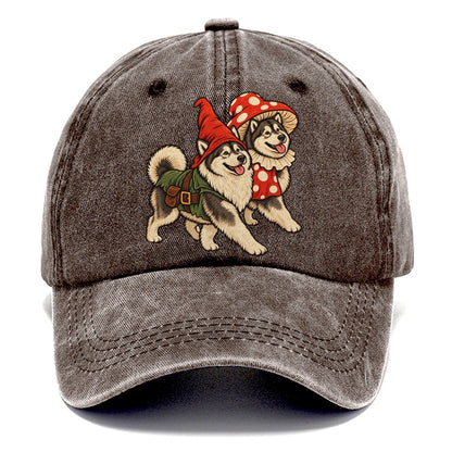 2 Alaskan Malamutes In Halloween Costumes Hdp 49 Parade Lineup Halloween Dog Parade Classic Cap – Brown
