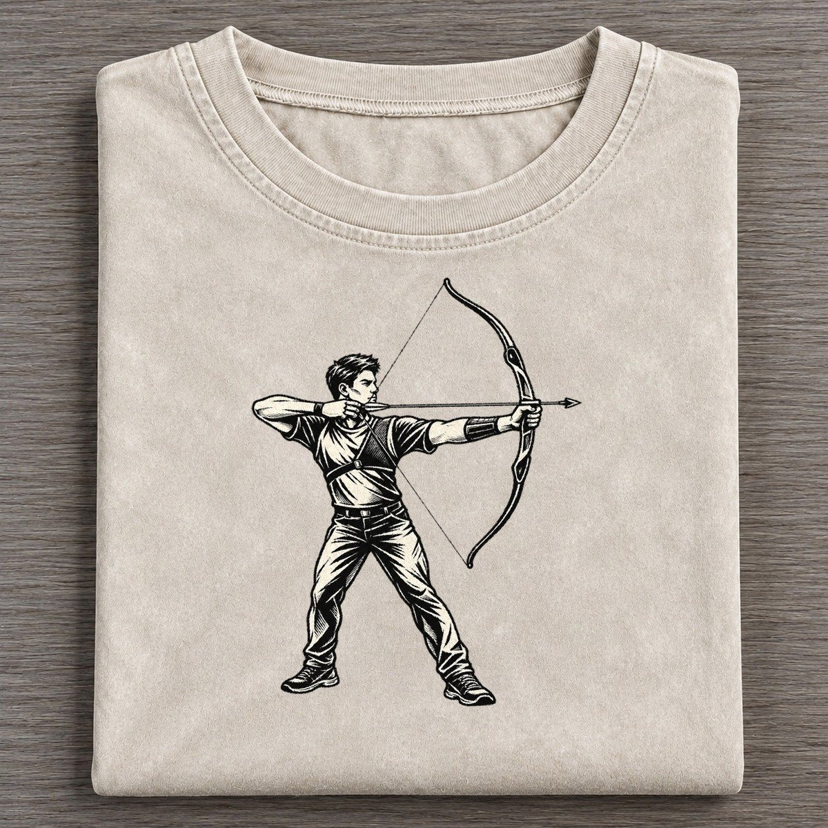 Archer Standing Full Draw Global Sports Ink Figures Vintage T-shirt – Off White