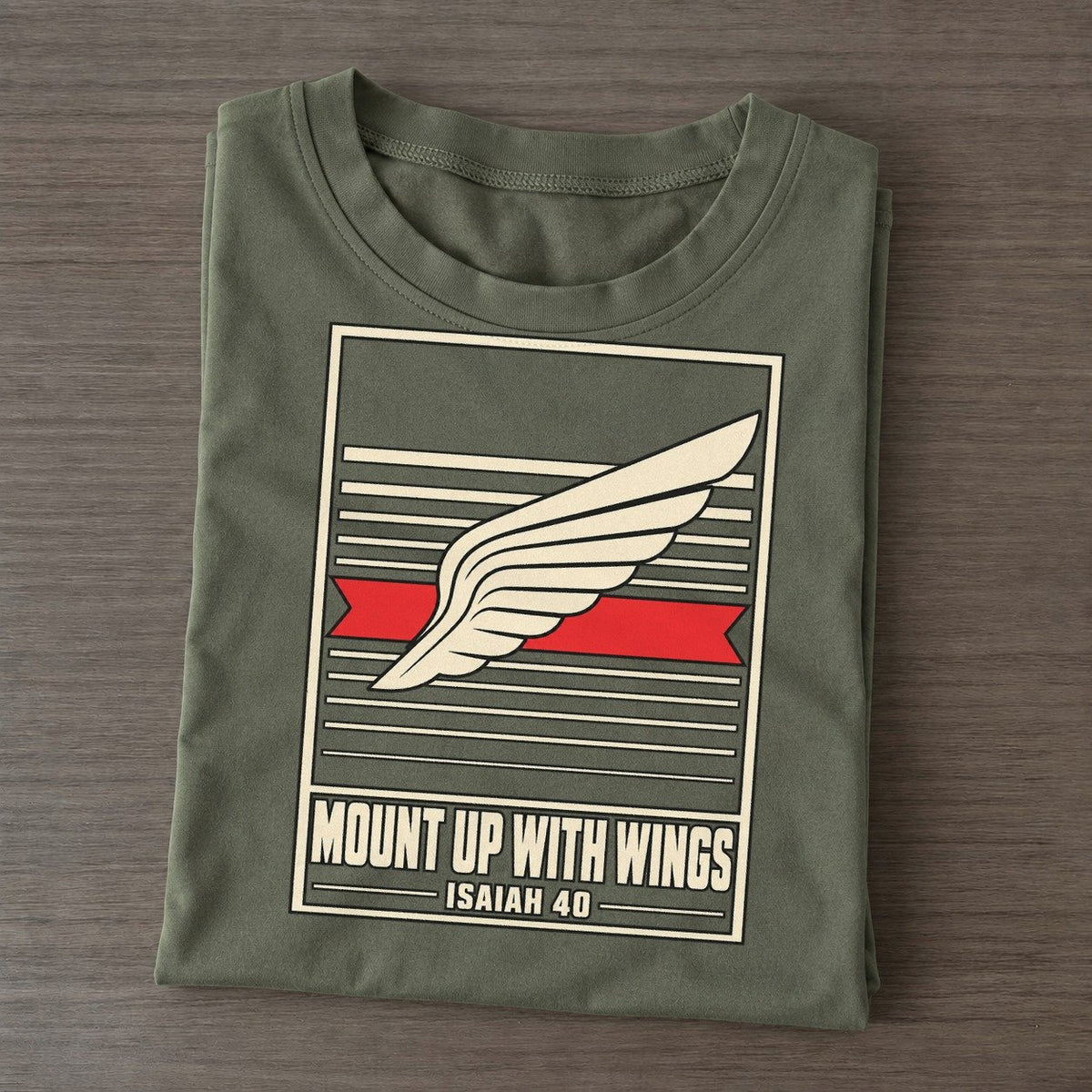 Mount Up With Wings Pit Board Parables Classic T-shirt – Army Green