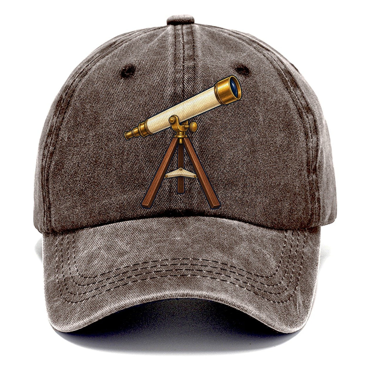 Brass Refractor On Its Tripod Astronomy And Stargazing Classic Cap – Brown