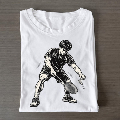 Badminton Low Serve Global Sports Ink Figures Classic T-shirt – White
