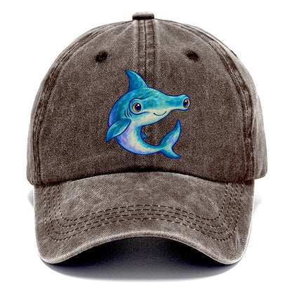 Hammerhead Shark Crescent Turn Sea Sprite Classic Cap – Brown