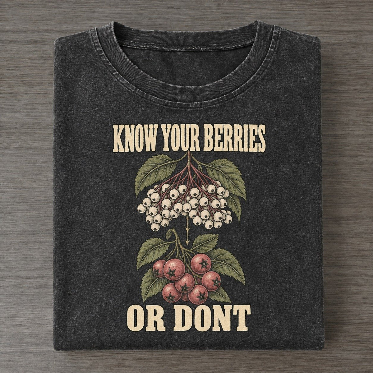 Or Dont Botanical Warnings Vintage T-shirt – Black