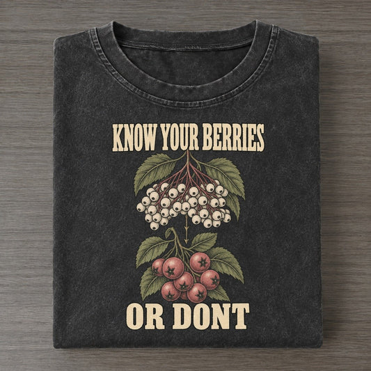 Or Dont Botanical Warnings Vintage T-shirt – Black