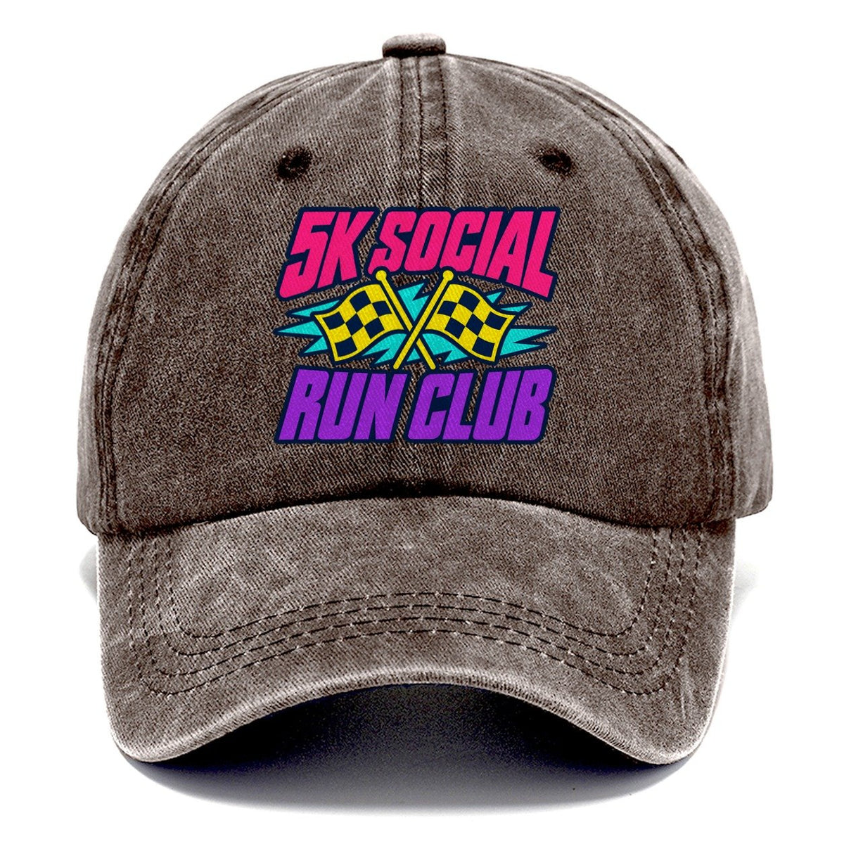 5K Social Run Club 90S Running Clubs Classic Cap – Brown