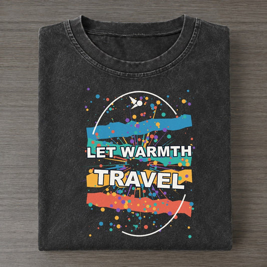 Let Warmth Travel Colorburst Uplift Vintage T-shirt – Black