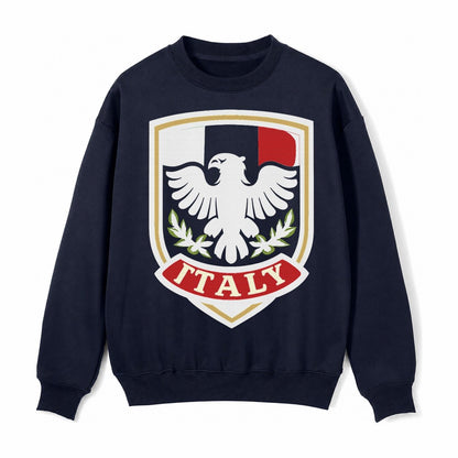 Italy Tricolor Logo Fleece Sweatshirt – Navy Blue