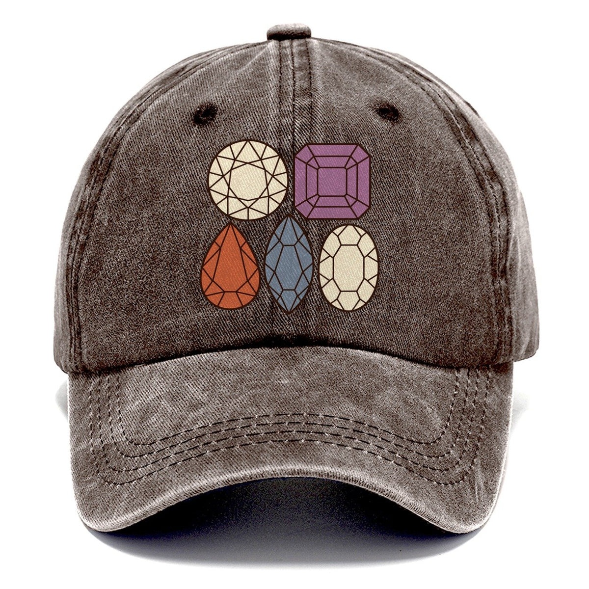 Gem Cut Silhouette Set Rocks And Minerals Classic Cap – Brown