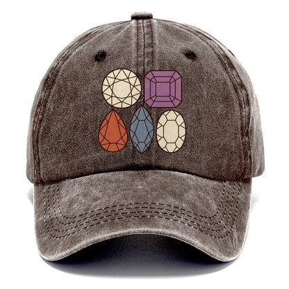 Gem Cut Silhouette Set Rocks And Minerals Classic Cap – Brown