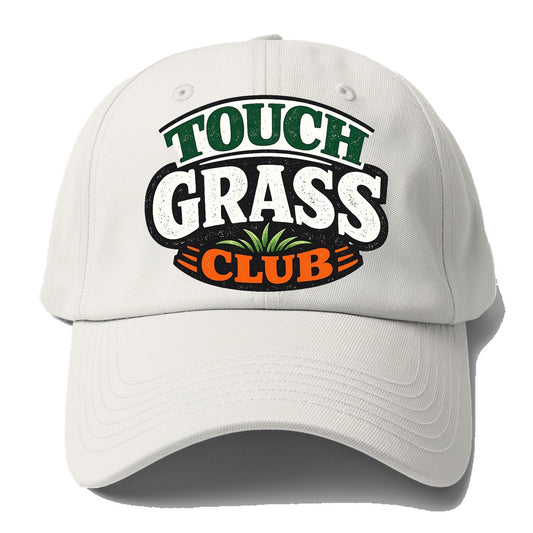 Touch Grass Club Baseball Cap – Off White