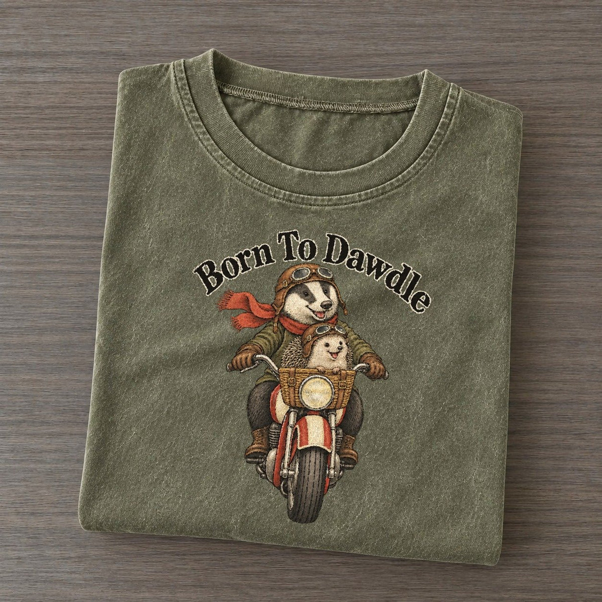 Born To Dawdle Kerfuffle Club Vintage T-shirt – Army Green