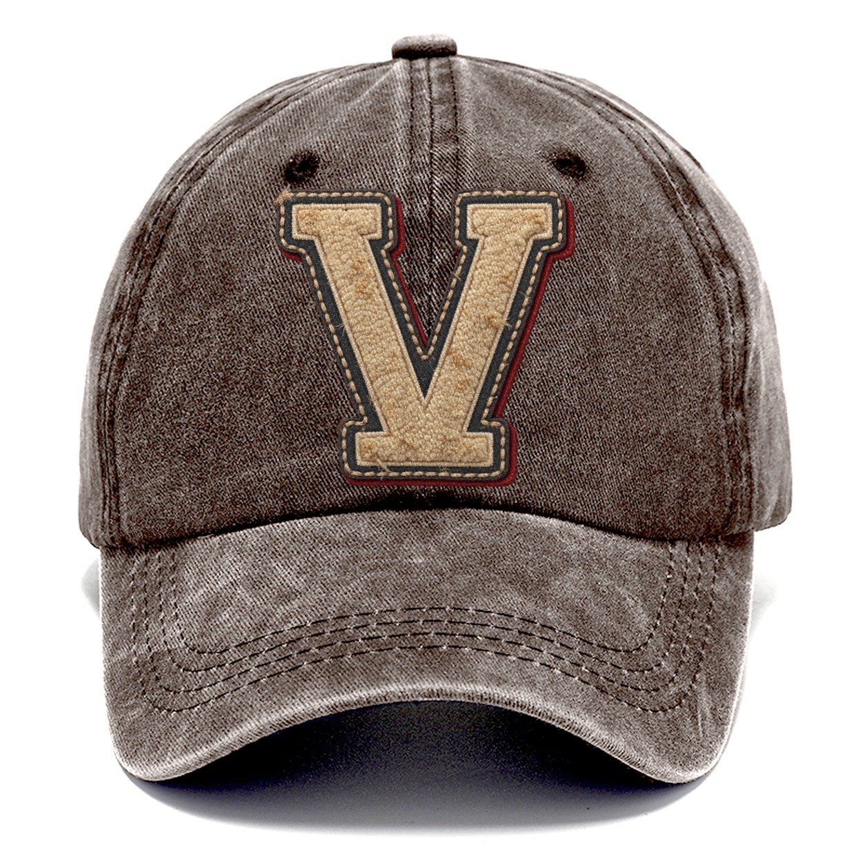 Varsity Chenille V Monogram Classic Cap – Brown