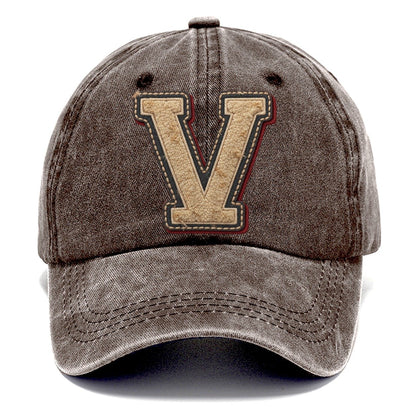 Varsity Chenille V Monogram Classic Cap – Brown