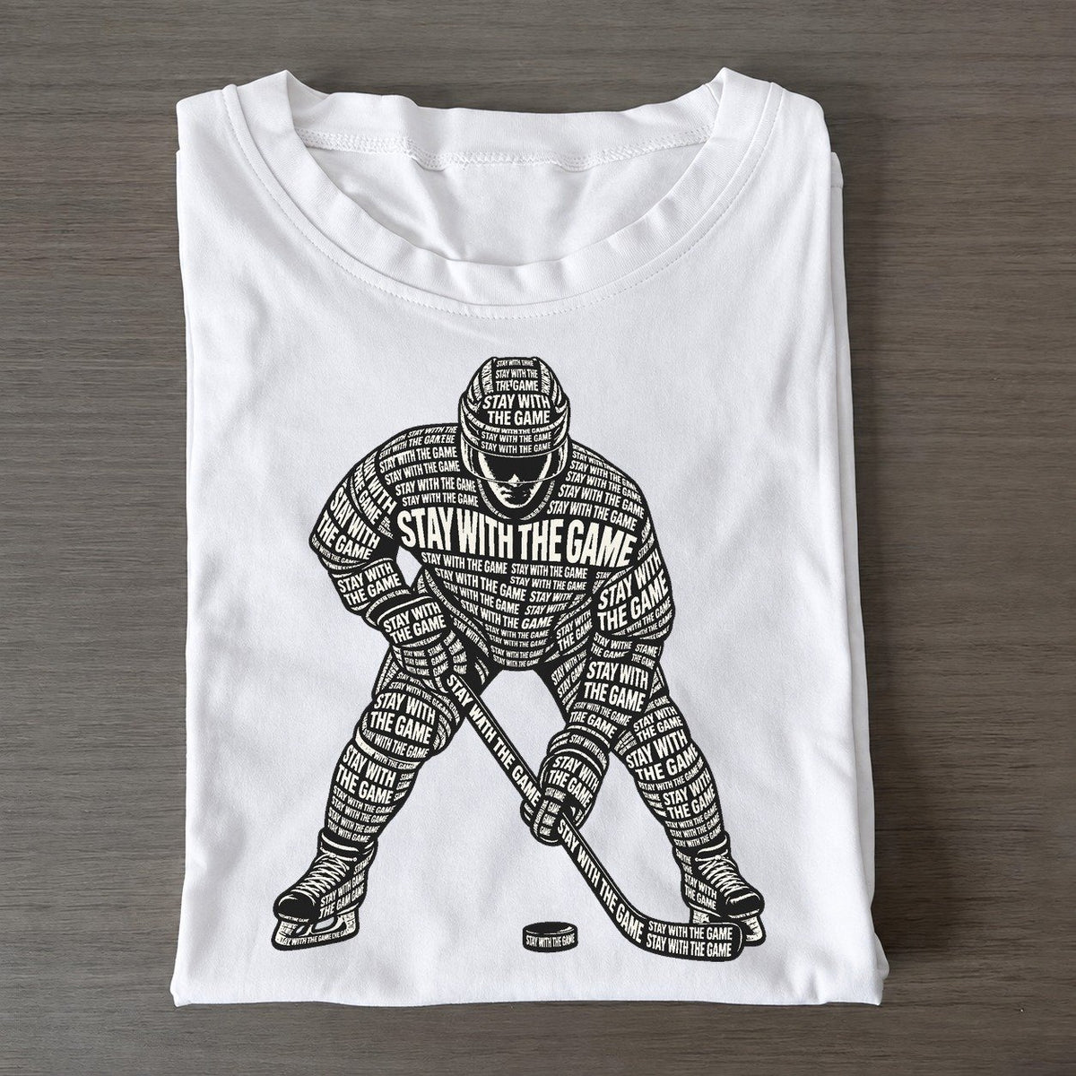 Skater At Faceoff Phrase Silhouette Classic T-shirt – White