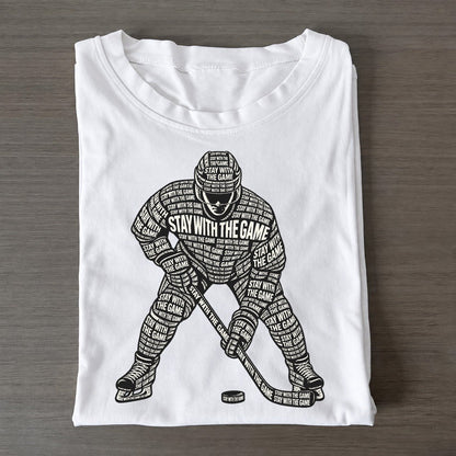 Skater At Faceoff Phrase Silhouette Classic T-shirt – White
