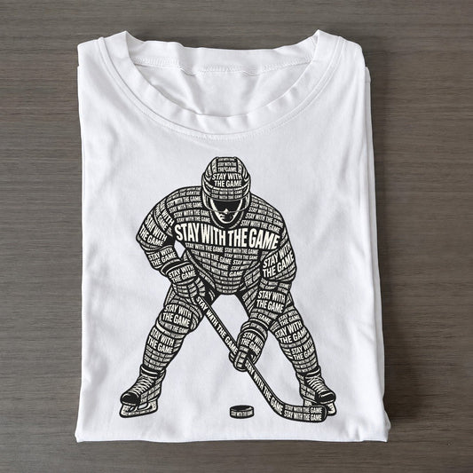 Skater At Faceoff Phrase Silhouette Classic T-shirt – White
