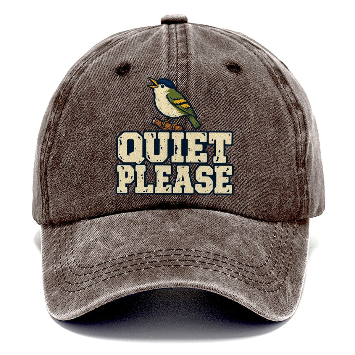 Quiet Please Birdwatching Classic Cap – Brown