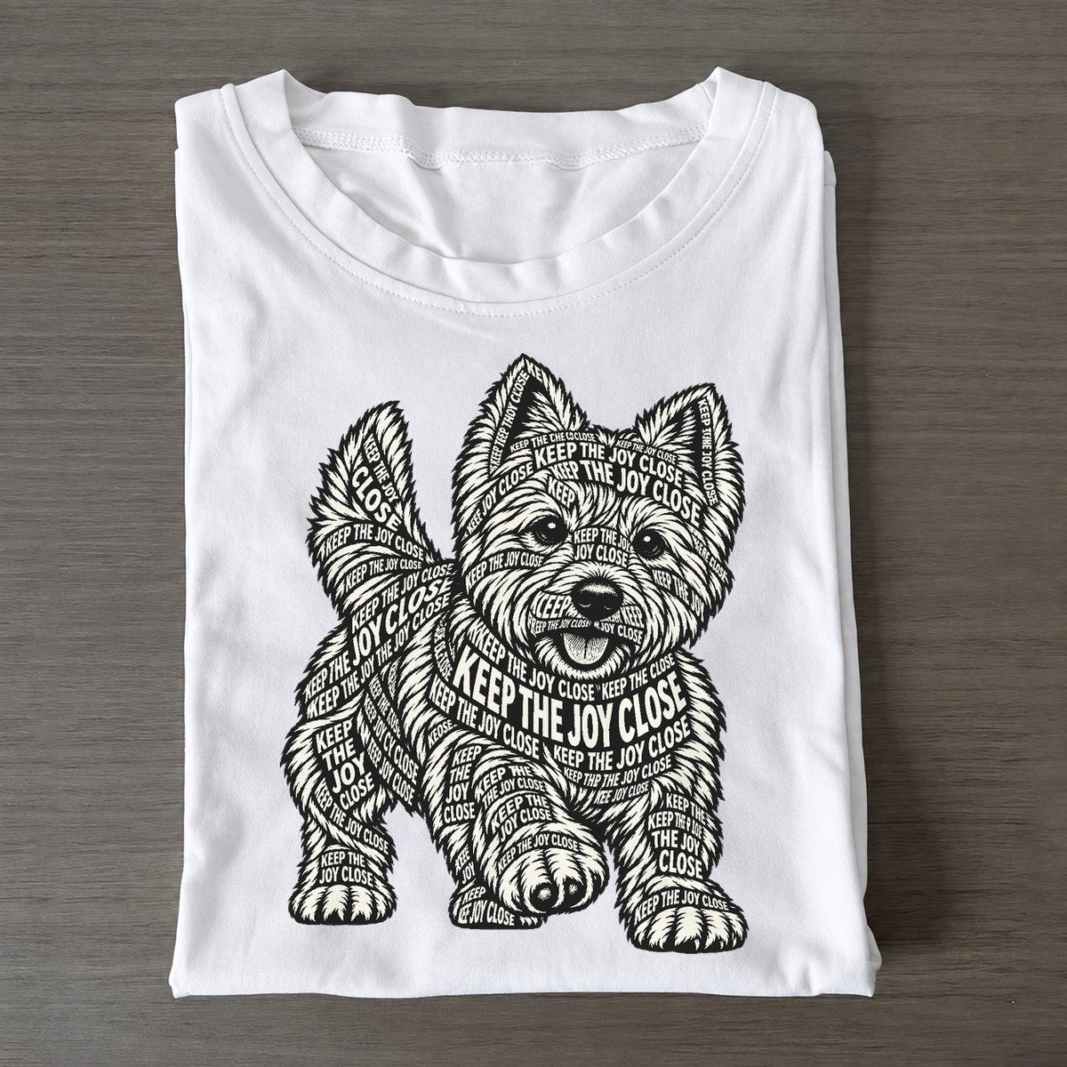 Westie Paw Step Phrase Silhouette Classic T-shirt – White