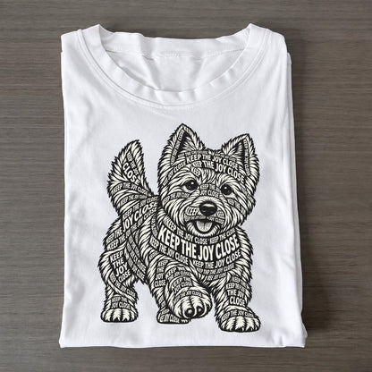Westie Paw Step Phrase Silhouette Classic T-shirt – White