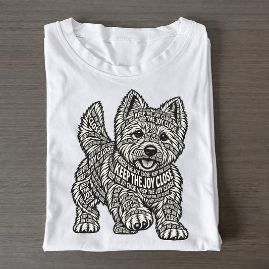 Westie Paw Step Phrase Silhouette Classic T-shirt – White