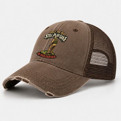 Still Play Golf In Their Eighties Design Washed Trucker Hat – Coffee