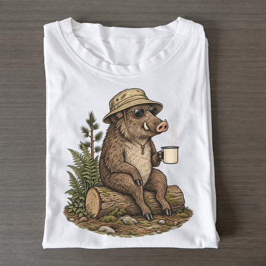 Boar Bean Supper Slow Camp Club Classic T-shirt – White