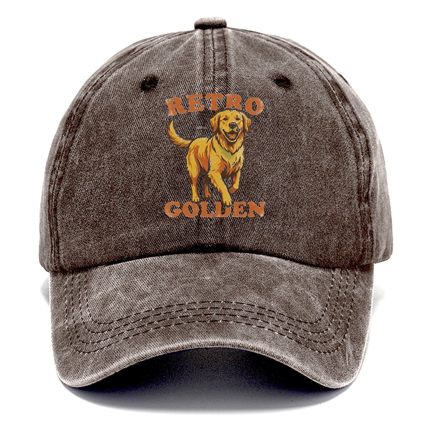 Retro Golden Classic Cap – Brown