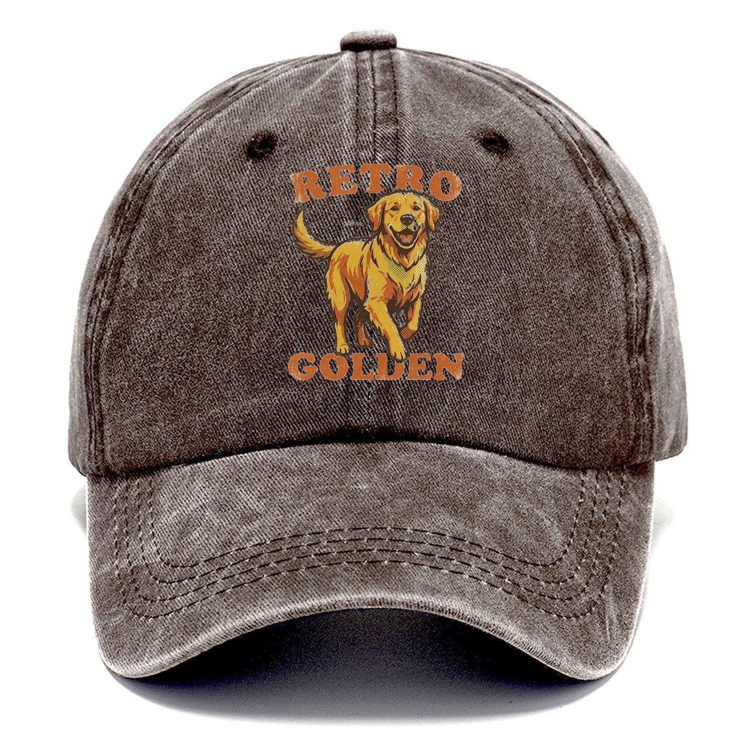 Retro Golden Classic Cap – Brown