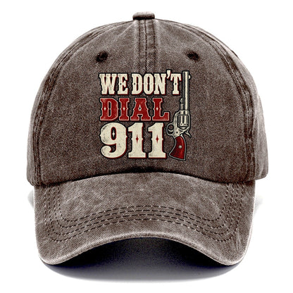 Frontier Letterpress We Don't Dial 911 Classic Cap – Brown