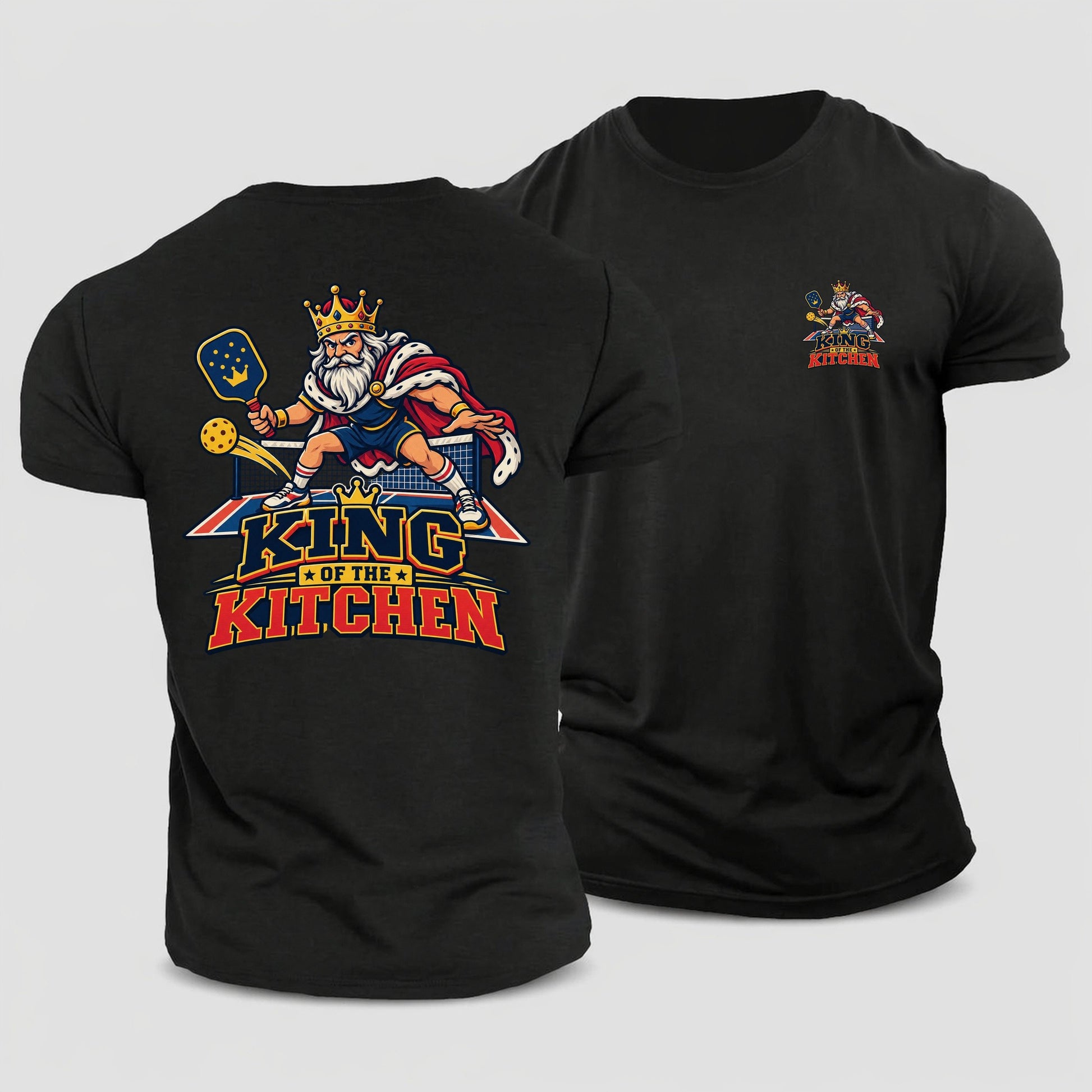 King Of The Kitchen Pickleball Life Cotton T-Shirt – Black