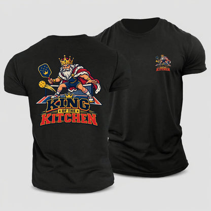King Of The Kitchen Pickleball Life Cotton T-Shirt – Black