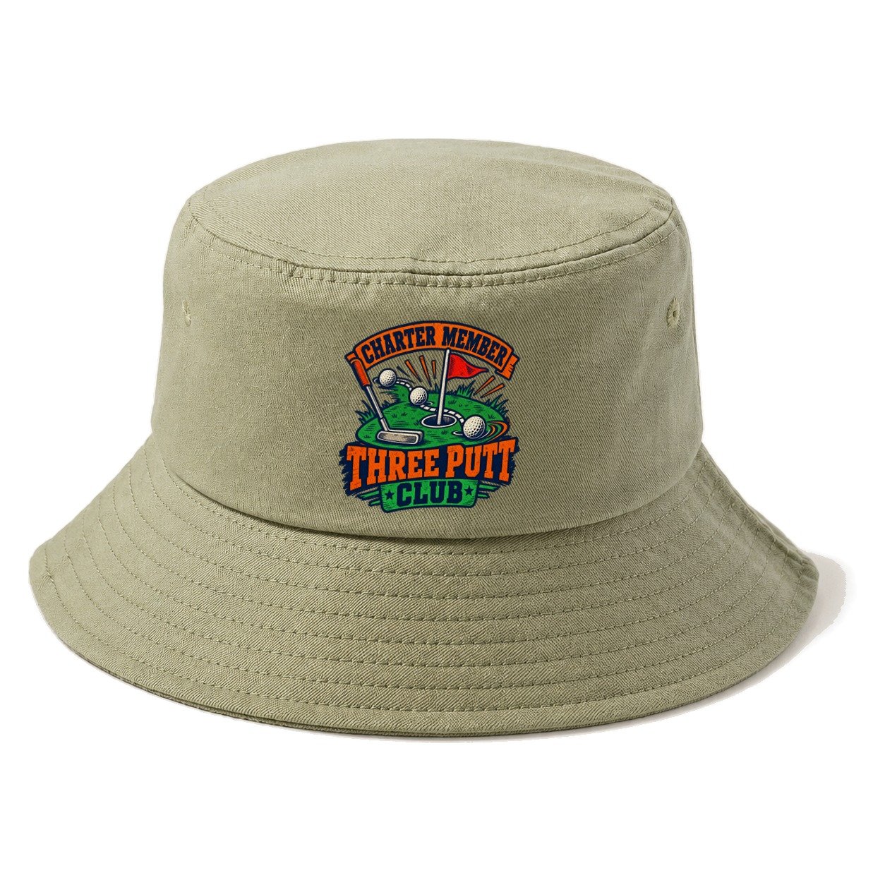 Three Putt Club Golf Life Bucket Hat – Army Green