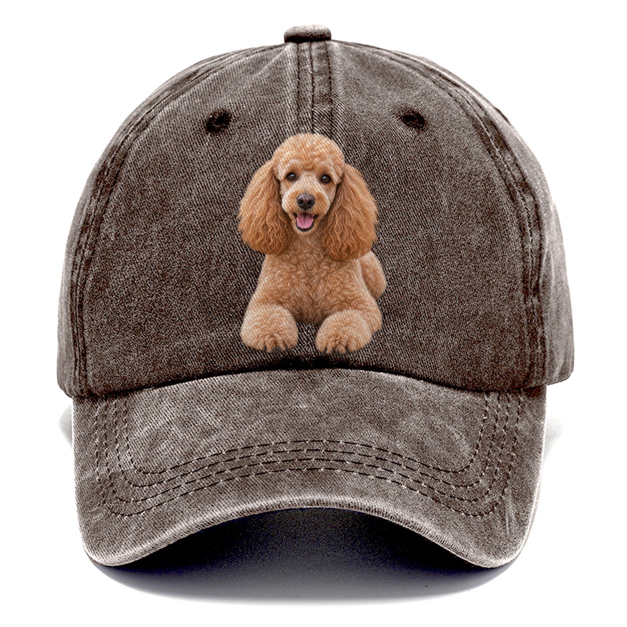 Poodle Sitting Top Breeds Classic Cap – Brown