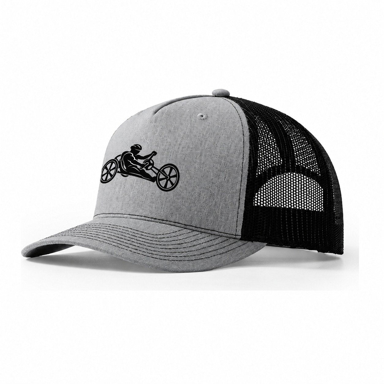 Handcycle Racer Cycling Life Trucker Hat – Sport Grey Black