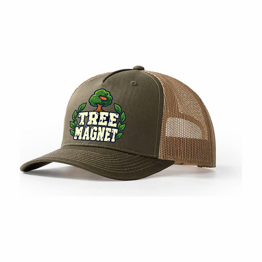 Tree Magnet Disc Golf Trucker Hat – Olive Khaki