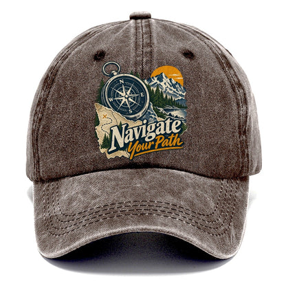 Navigate Your Path Compass Classic Cap – Brown