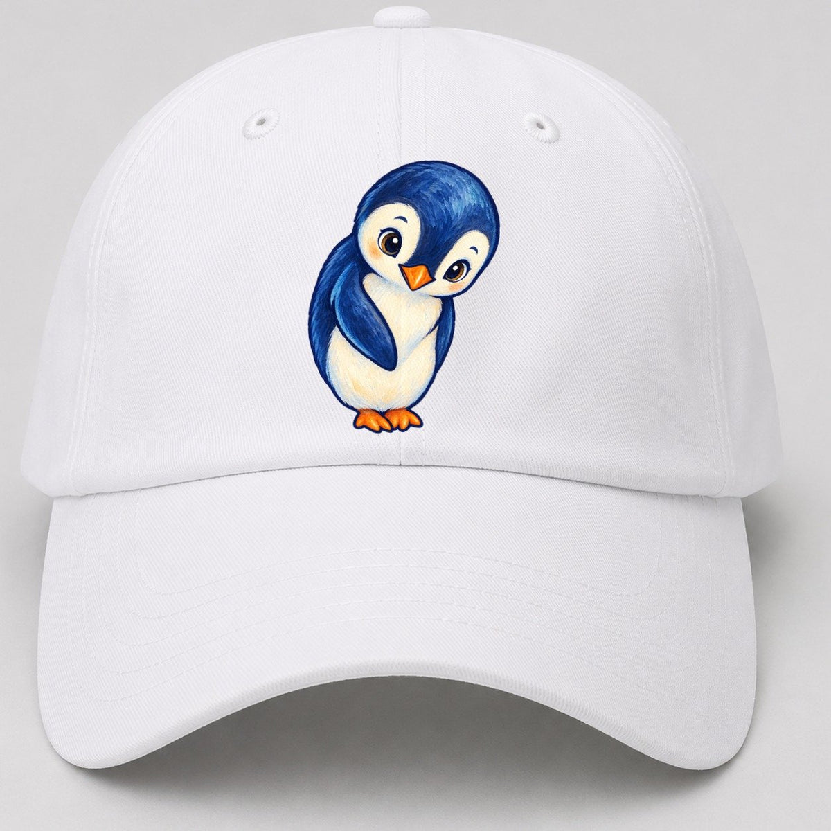 Penguin Little Bow Sea Sprite Baseball Cap – White
