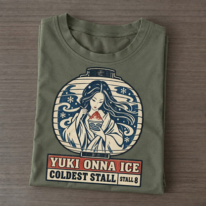 Yuki Onna Ice Yokai Night Market Classic T-shirt – Army Green