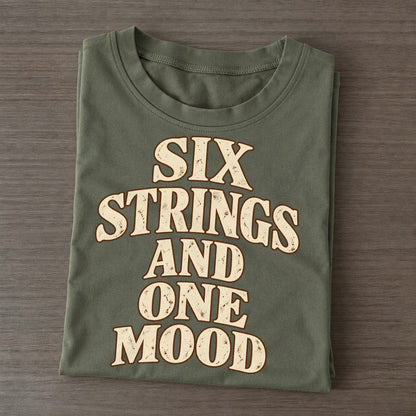 Six Strings And One Mood Pastimes Companions Classic T-shirt – Army Green