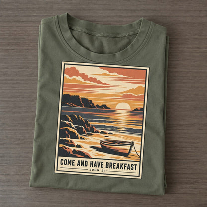 Come And Have Breakfast Given Light Classic T-shirt – Army Green