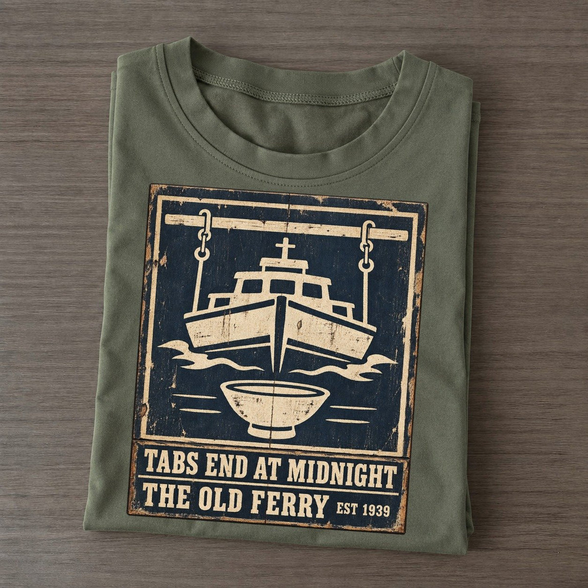 Old Ferry Bar Izakaya Rules Classic T-shirt – Army Green