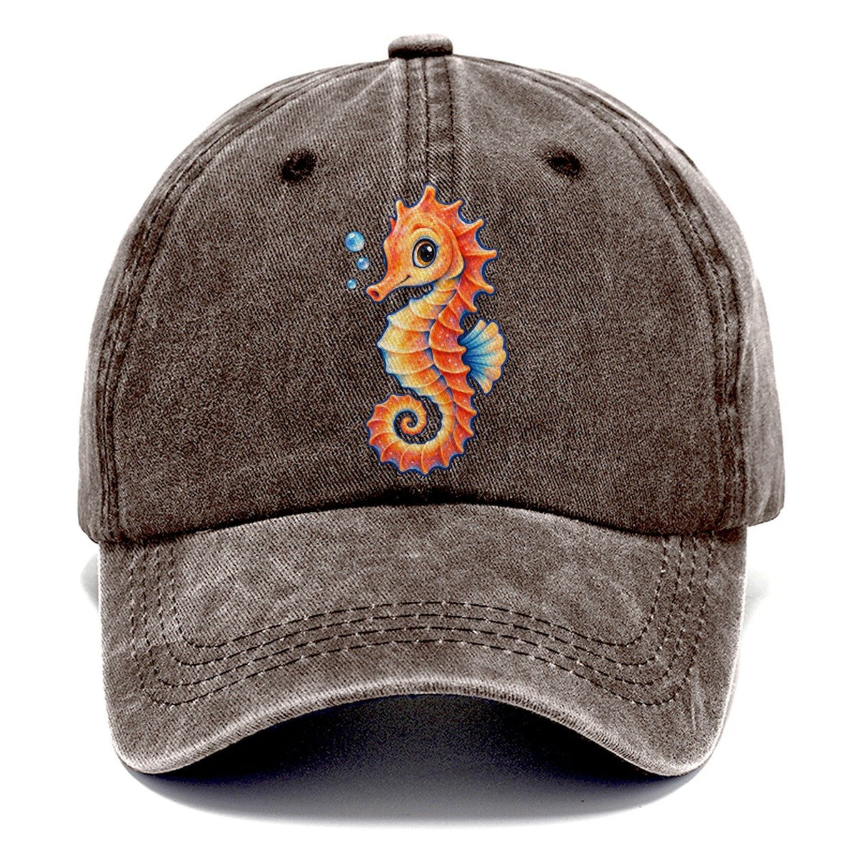 Seahorse Tail Spiral Sea Sprite Classic Cap – Brown