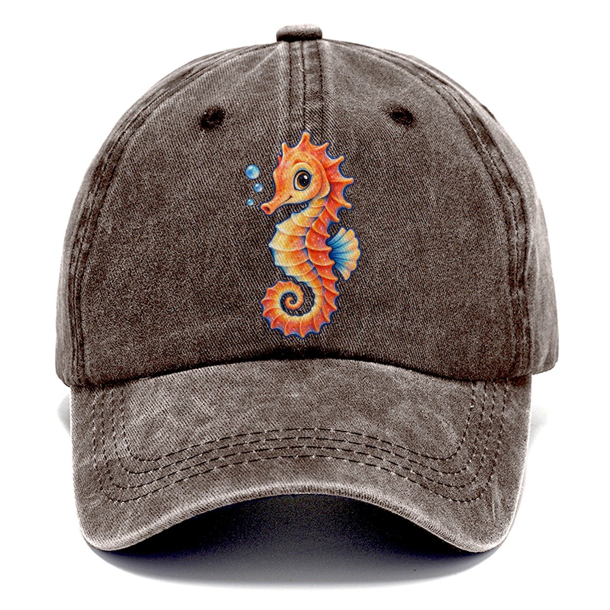 Seahorse Tail Spiral Sea Sprite Classic Cap – Brown