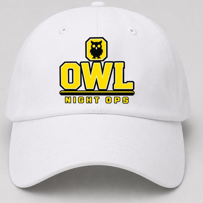 Owl Night Ops Heavy Duty Baseball Cap – White