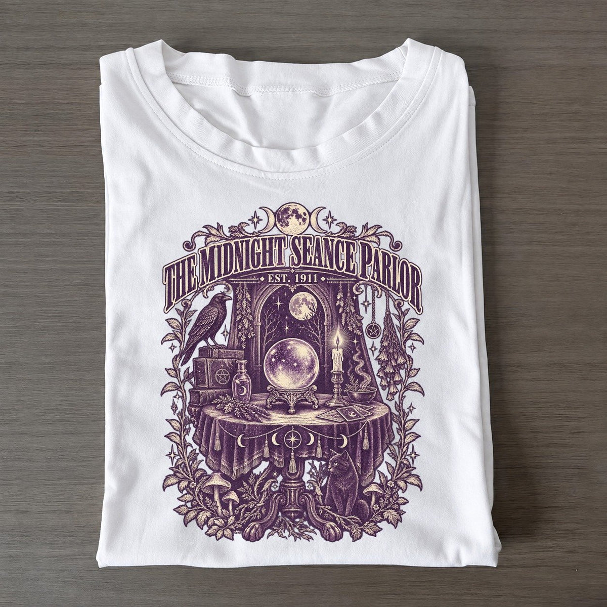 Midnight Seance Parlor Midnight Haunt Classic T-shirt – White