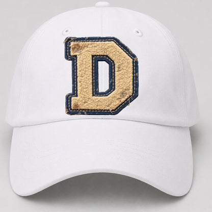 Varsity Chenille D Monogram Baseball Cap – White